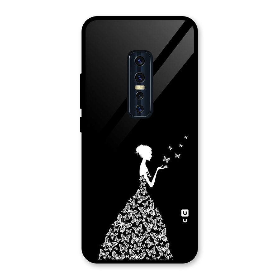 Butterfly Dress Glass Back Case for Vivo V17 Pro