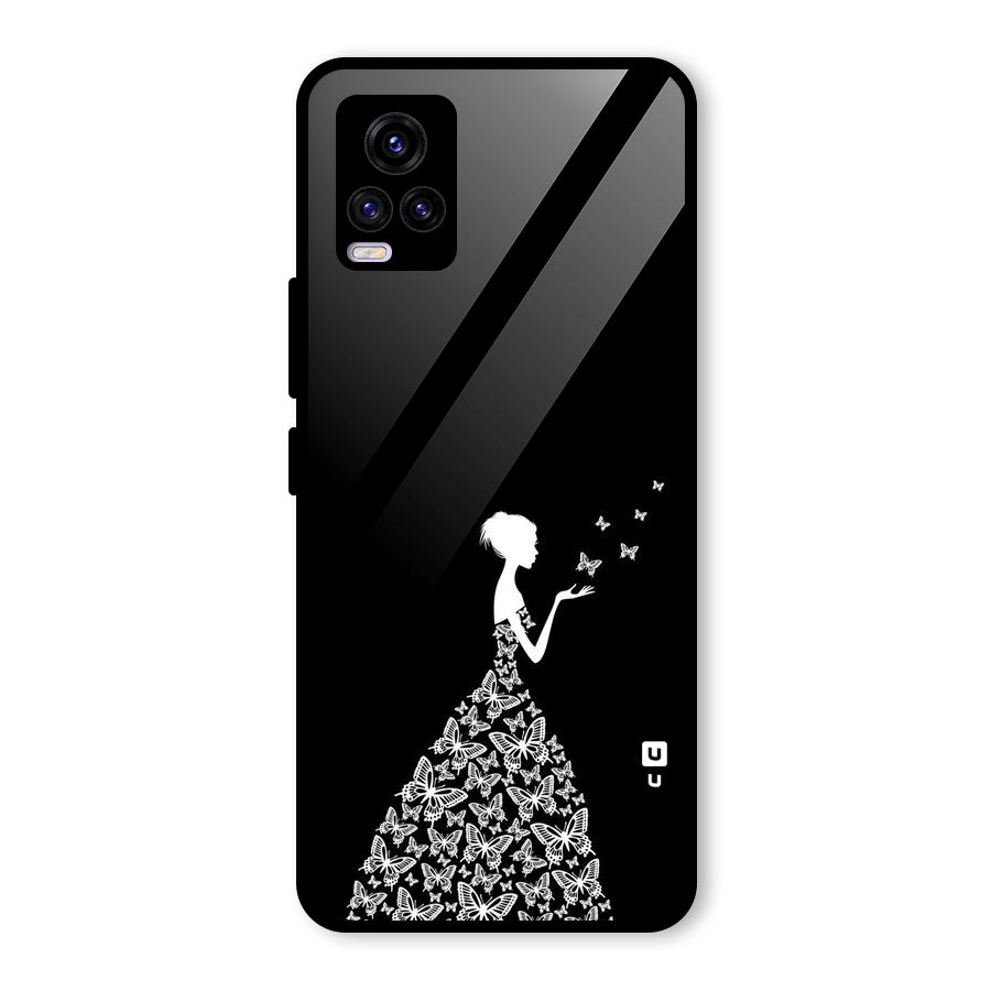Butterfly Dress Glass Back Case for Vivo V20 2021