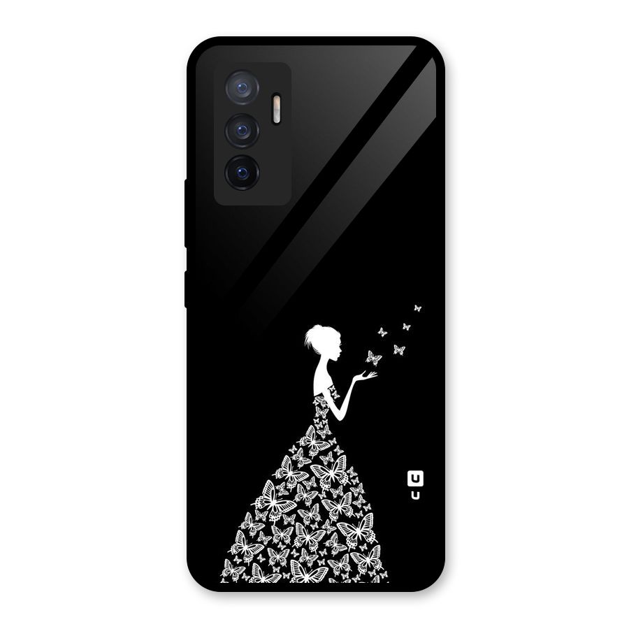 Butterfly Dress Glass Back Case for Vivo V23e