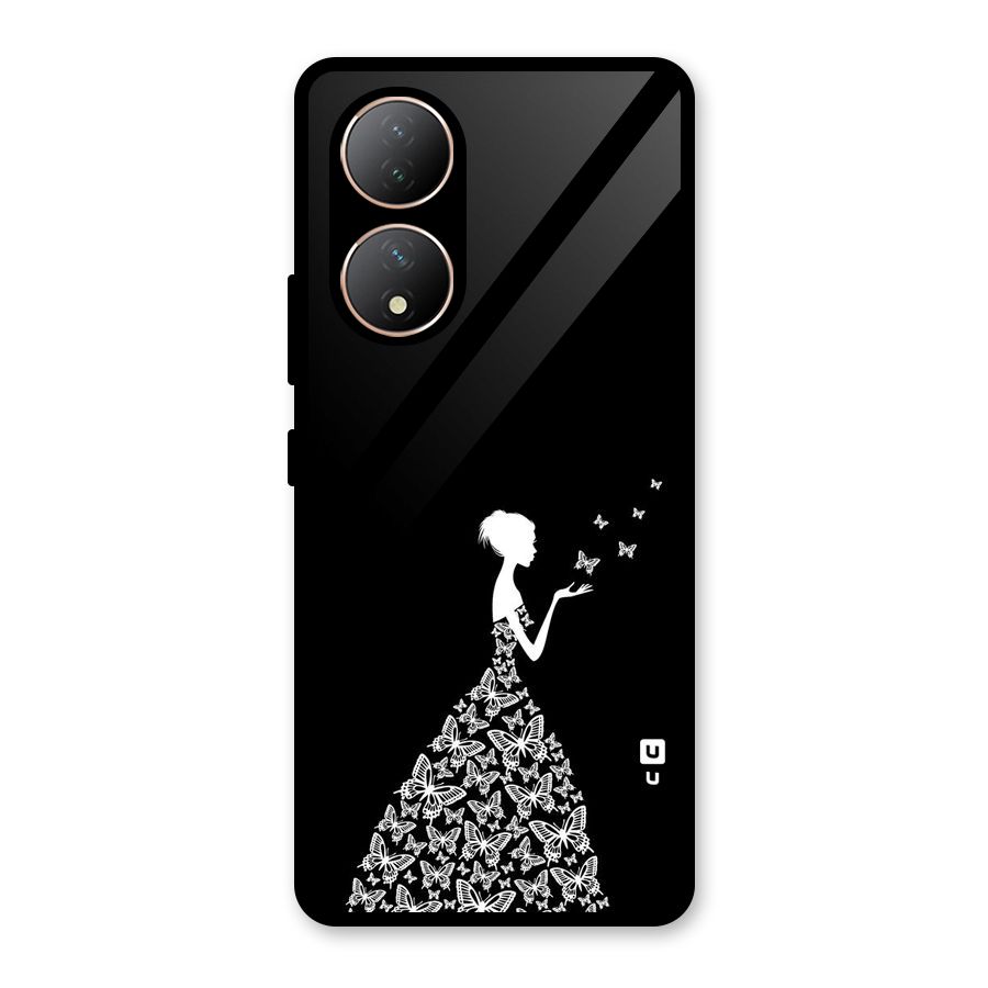 Butterfly Dress Glass Back Case for Vivo Y100A