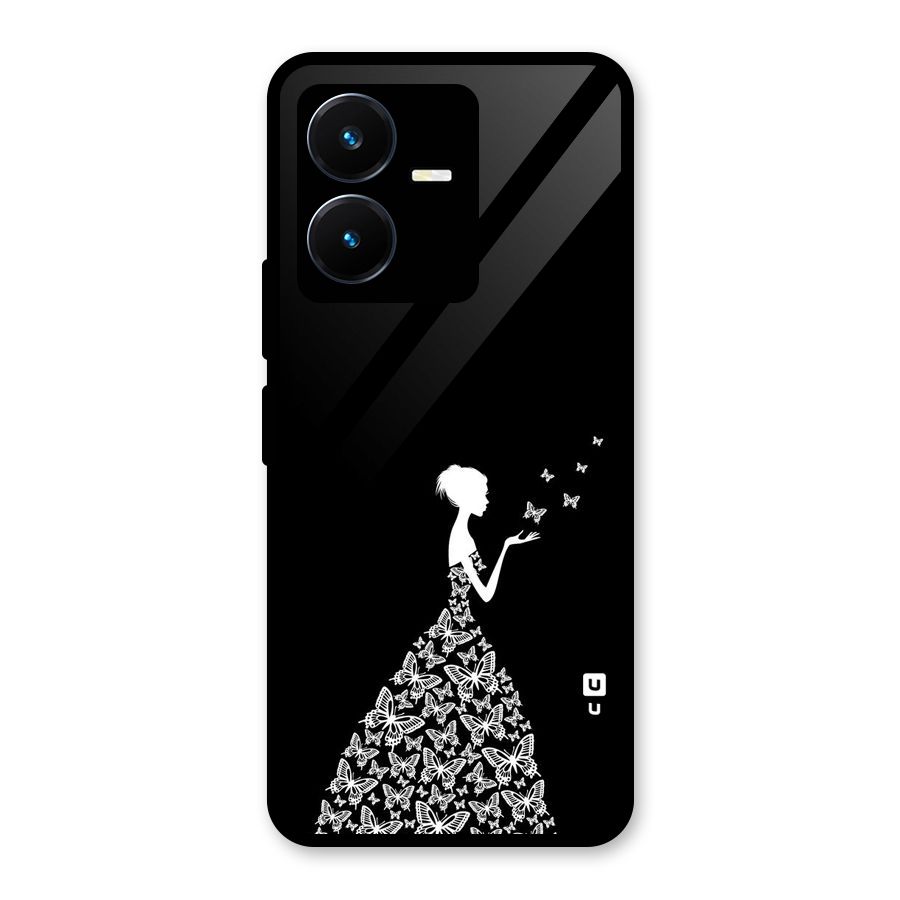 Butterfly Dress Glass Back Case for Vivo Y22s