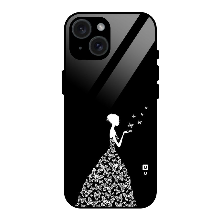 Butterfly Dress Glass Back Case for iPhone 15