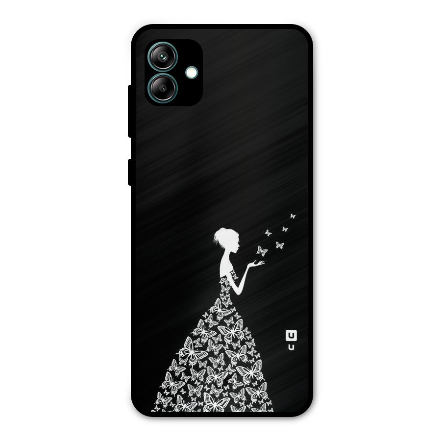 Butterfly Dress Metal Back Case for Galaxy A04