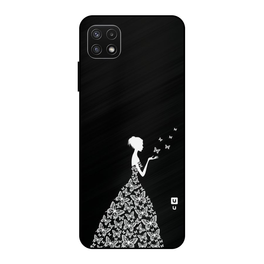 Butterfly Dress Metal Back Case for Galaxy A22 5G