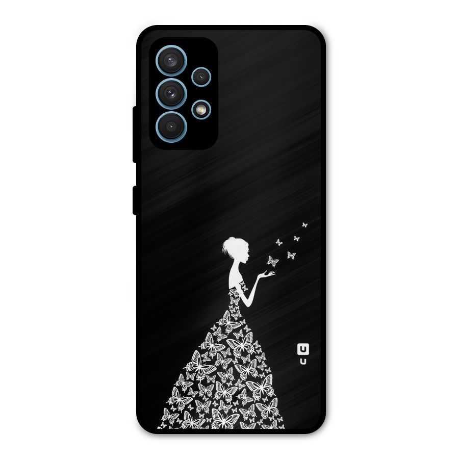 Butterfly Dress Metal Back Case for Galaxy A32