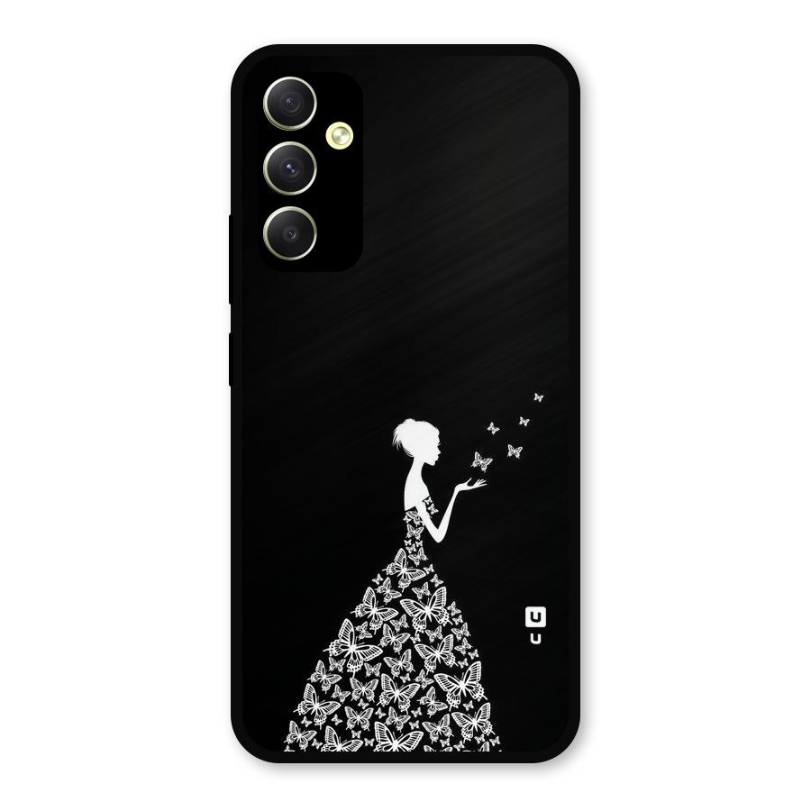 Butterfly Dress Metal Back Case for Galaxy A34