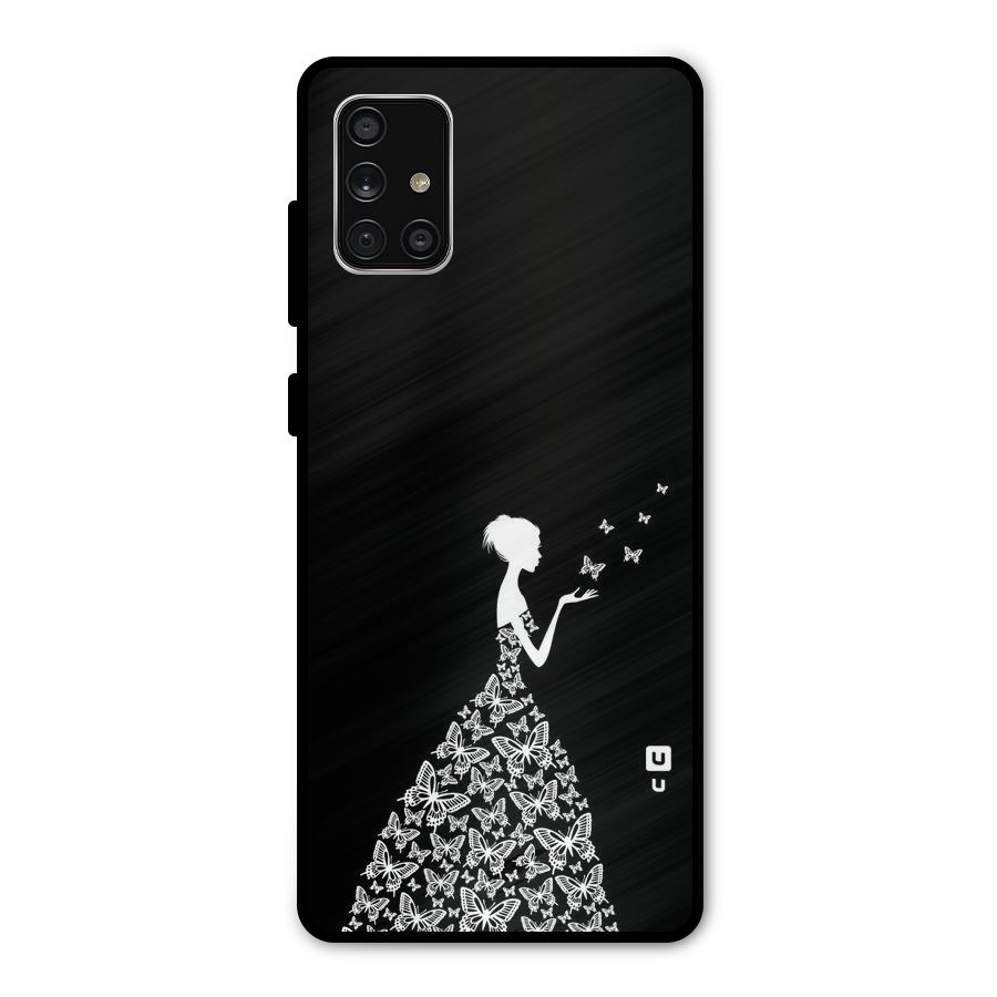 Butterfly Dress Metal Back Case for Galaxy A71