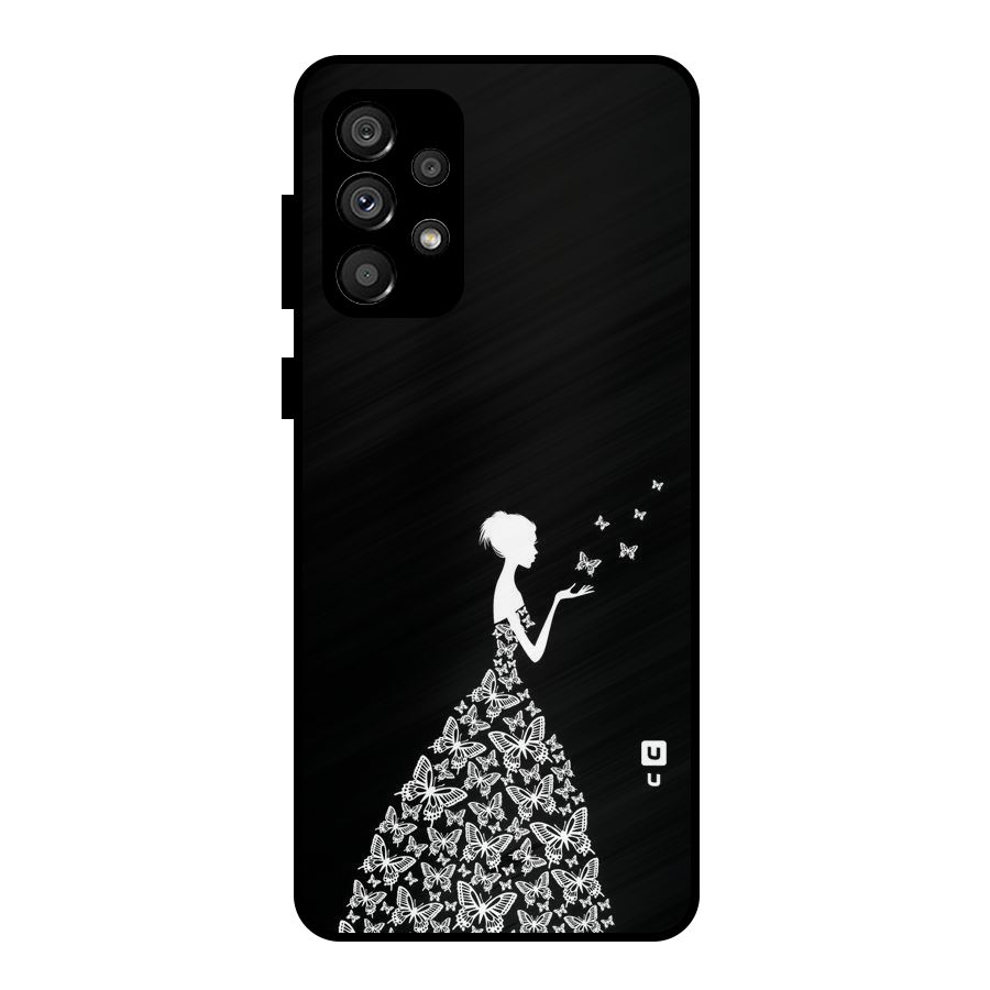 Butterfly Dress Metal Back Case for Galaxy A73 5G