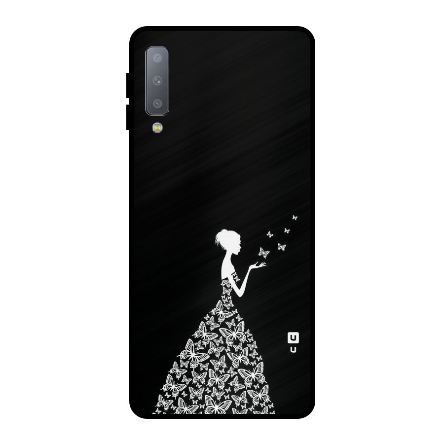 Butterfly Dress Metal Back Case for Galaxy A7 (2018)