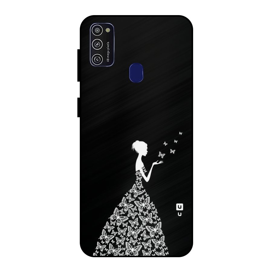 Butterfly Dress Metal Back Case for Galaxy M21