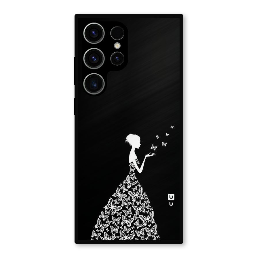 Butterfly Dress Metal Back Case for Galaxy S23 Ultra