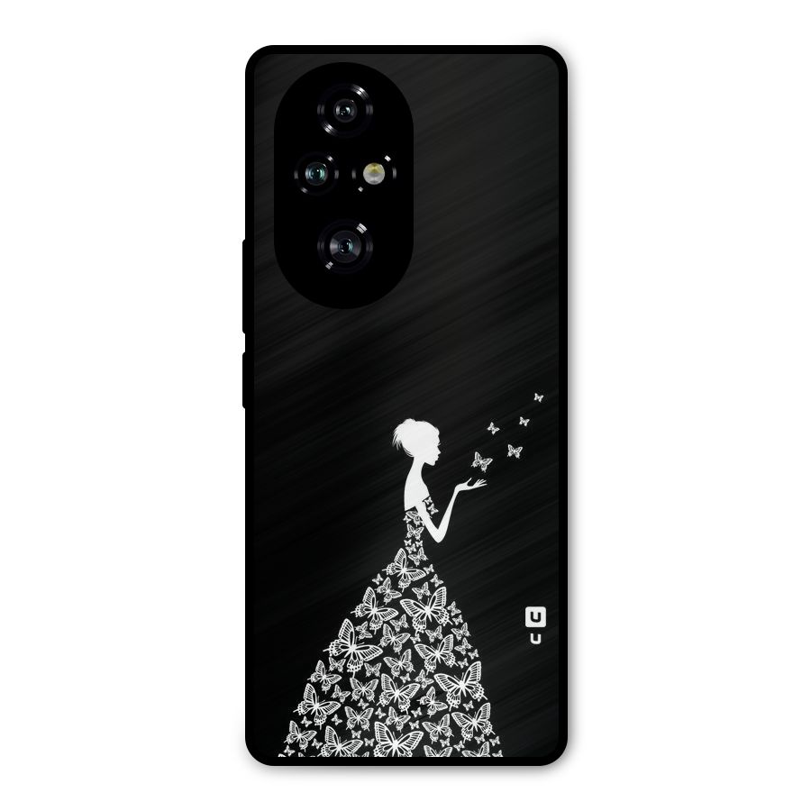 Butterfly Dress Metal Back Case for Honor 200 Pro