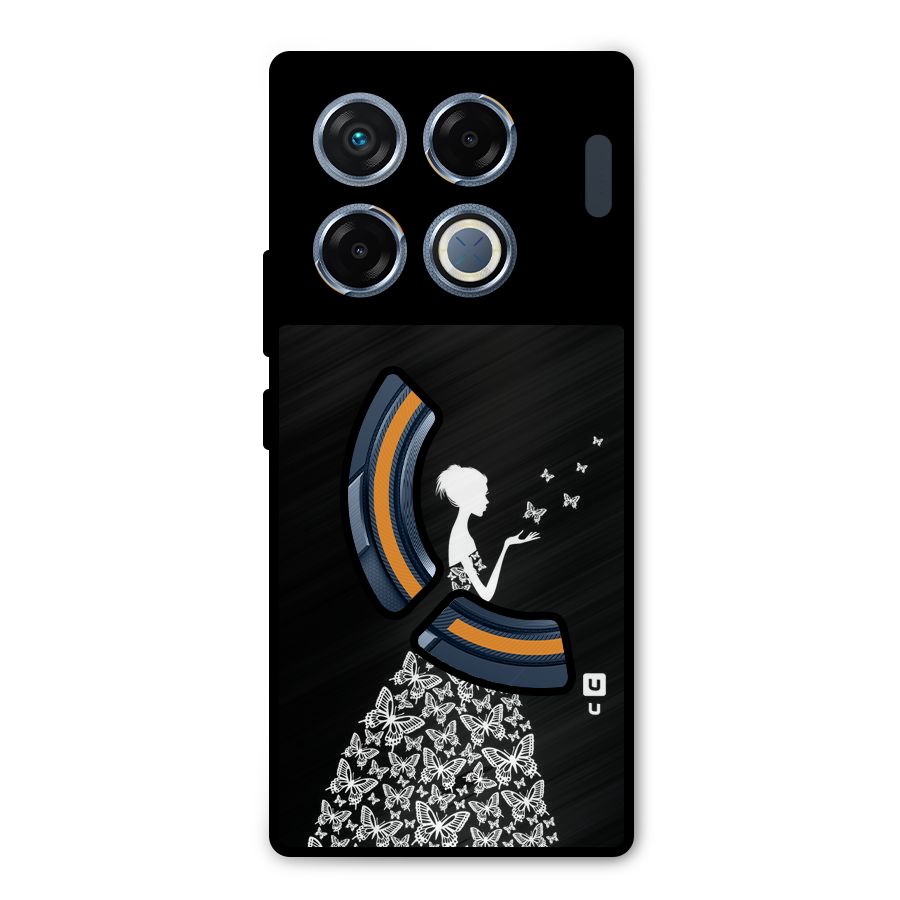 Butterfly Dress Metal Back Case for Infinix GT 20 Pro