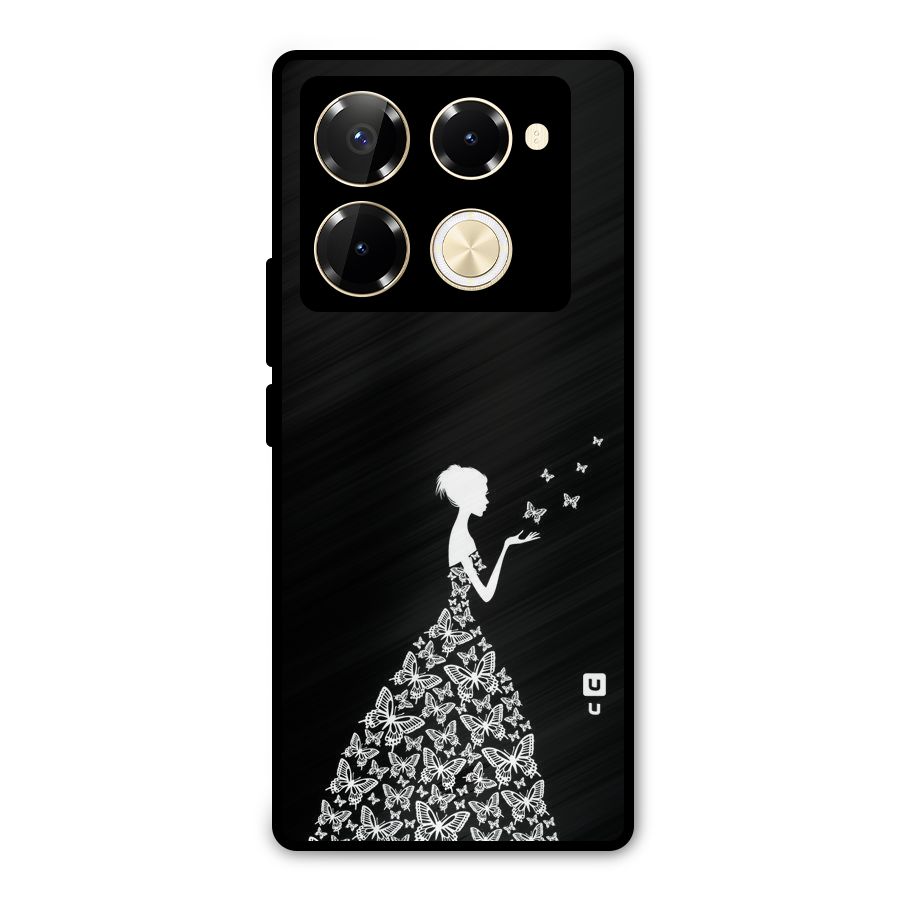 Butterfly Dress Metal Back Case for Infinix Note 40 Pro
