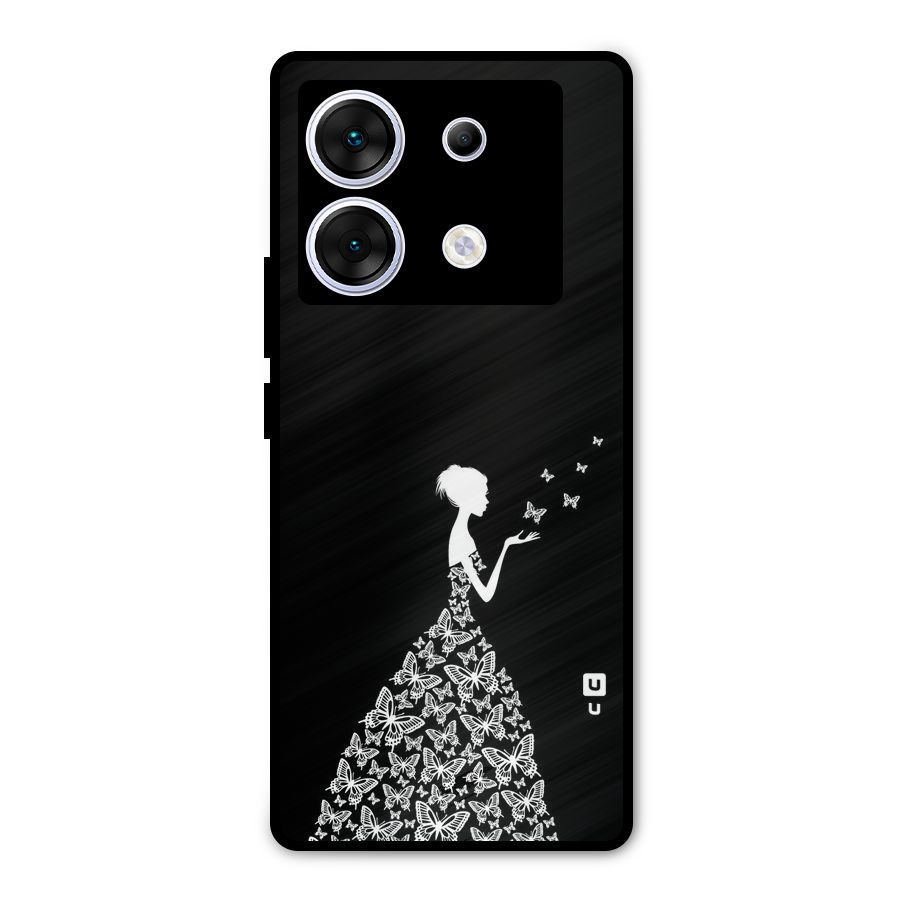 Butterfly Dress Metal Back Case for Infinix Zero 30 5G