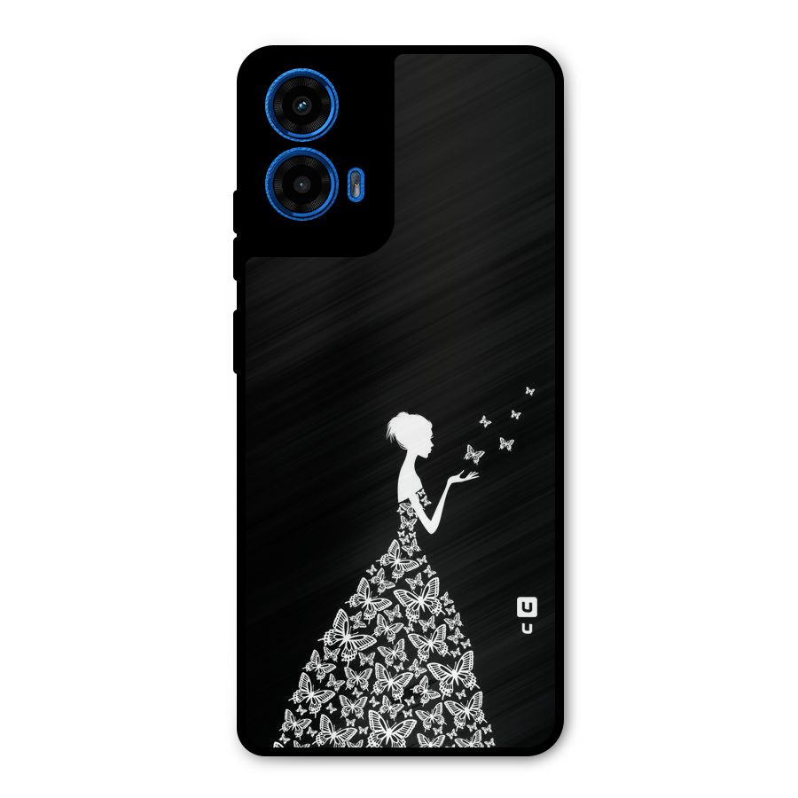 Butterfly Dress Metal Back Case for Moto G45