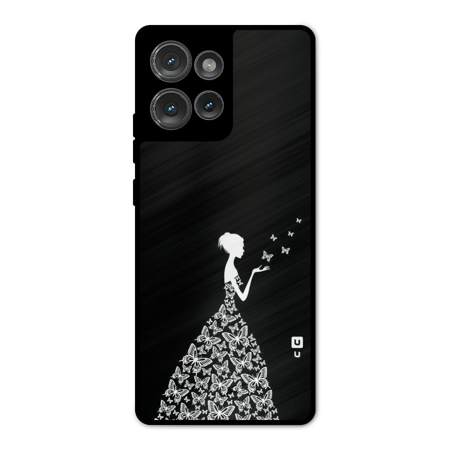Butterfly Dress Metal Back Case for Motorola Edge 50