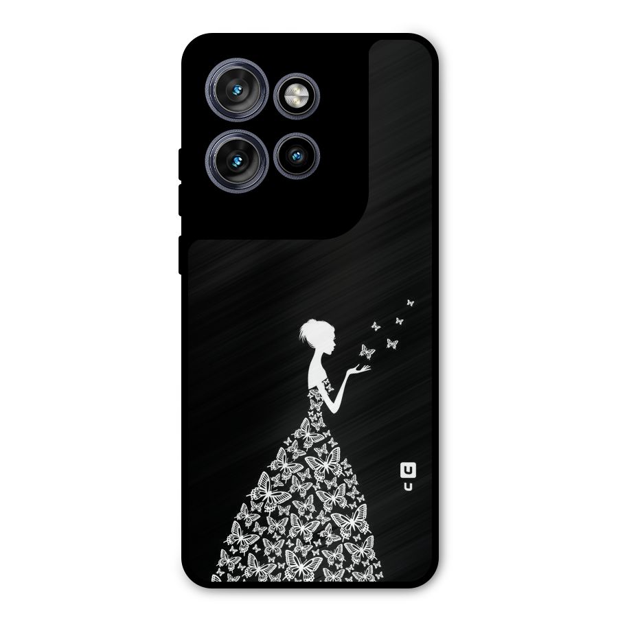 Butterfly Dress Metal Back Case for Motorola Edge 50 Neo