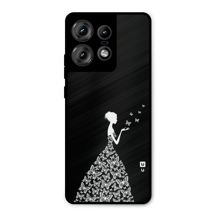 Butterfly Dress Metal Back Case for Motorola Edge 50 Pro