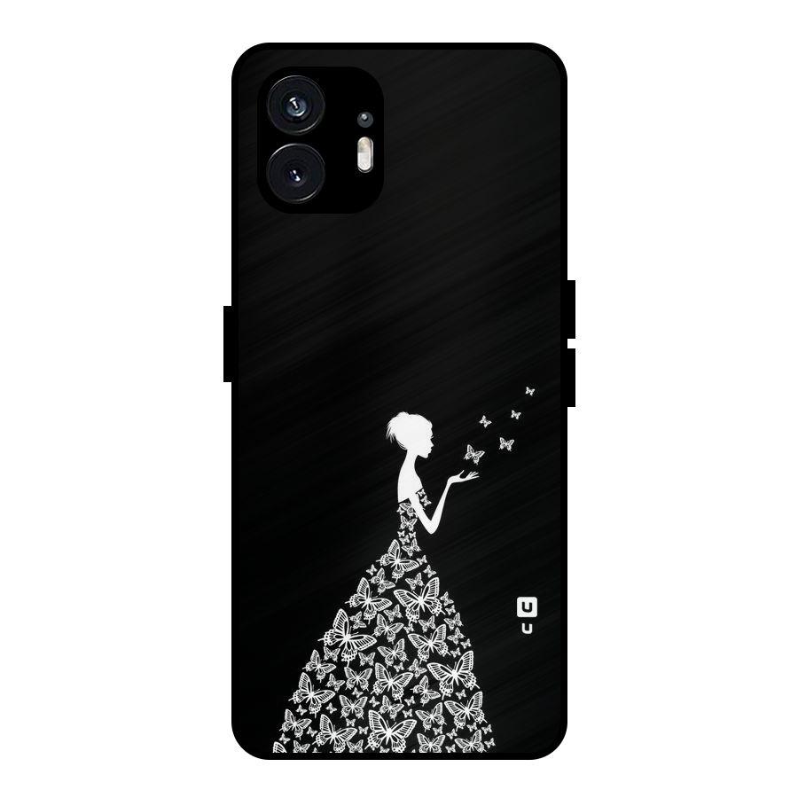 Butterfly Dress Metal Back Case for Nothing Phone 2