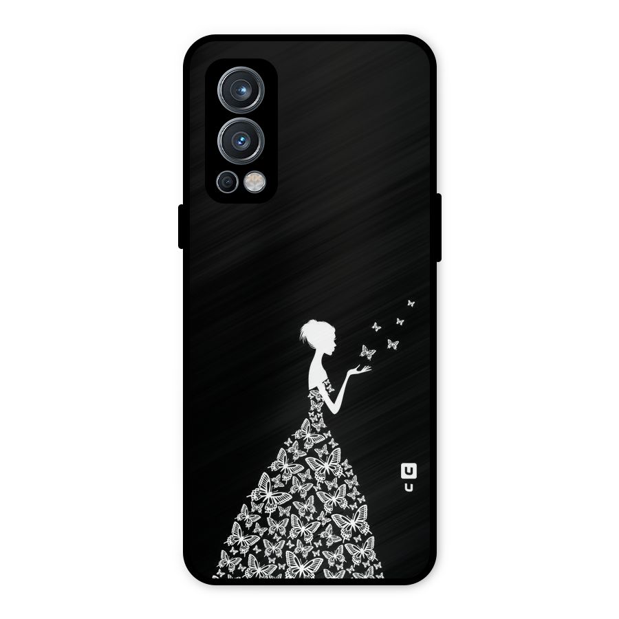 Butterfly Dress Metal Back Case for OnePlus Nord 2 5G