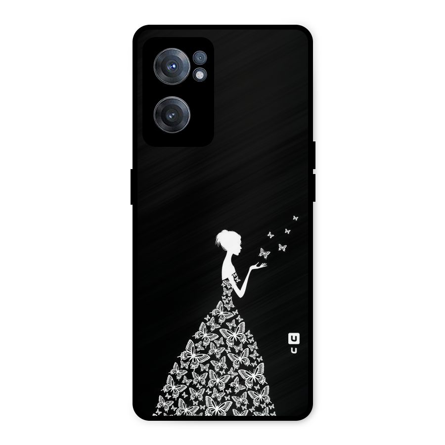 Butterfly Dress Metal Back Case for OnePlus Nord CE 2 5G