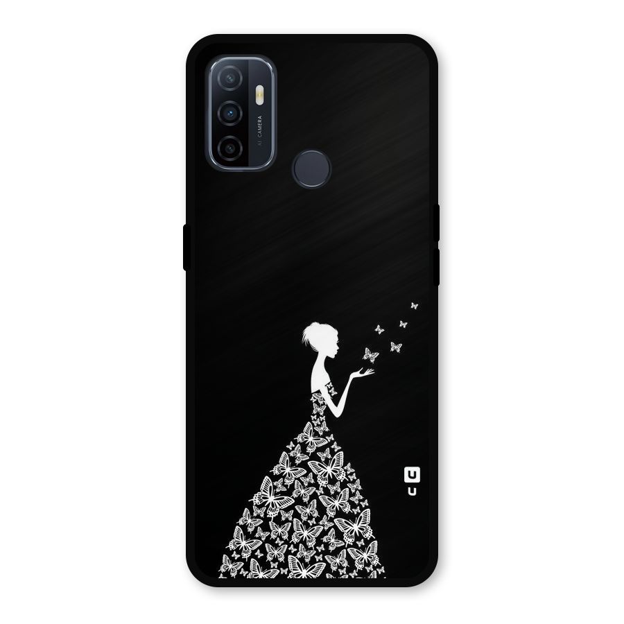 Butterfly Dress Metal Back Case for Oppo A53