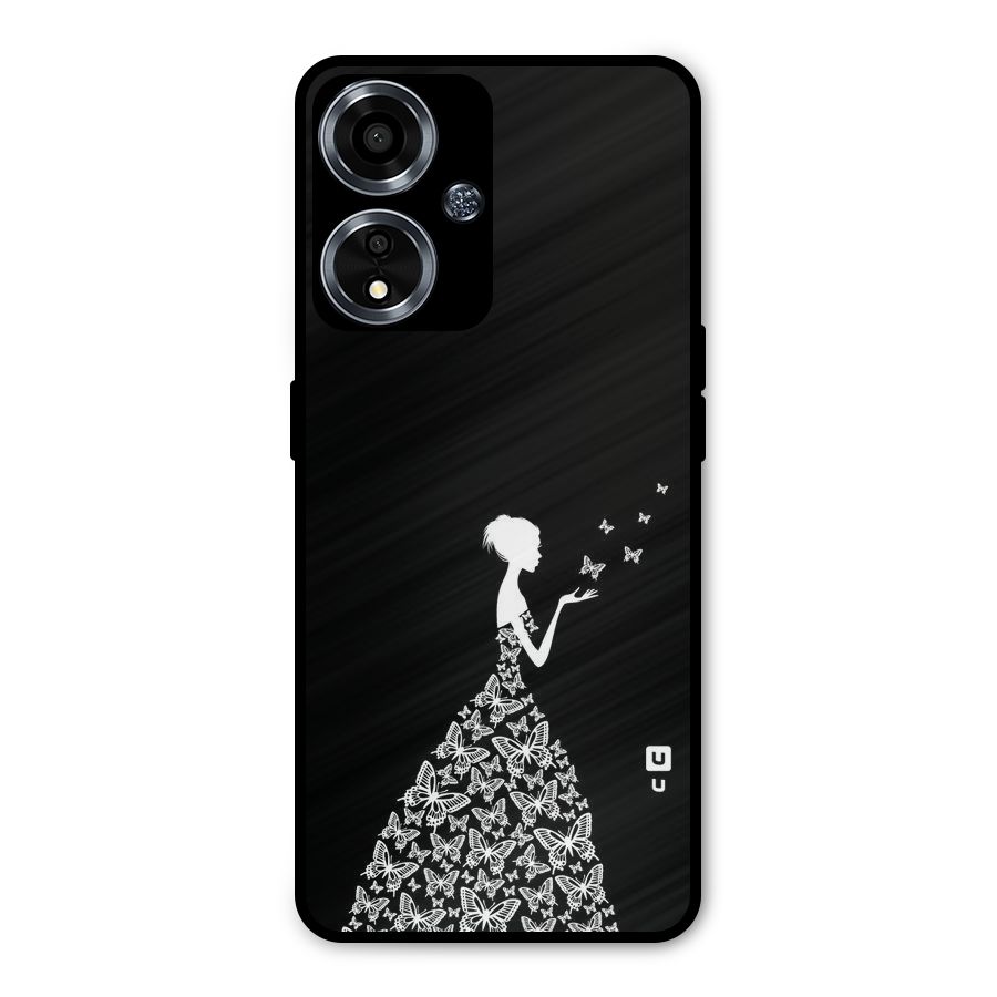 Butterfly Dress Metal Back Case for Oppo A59