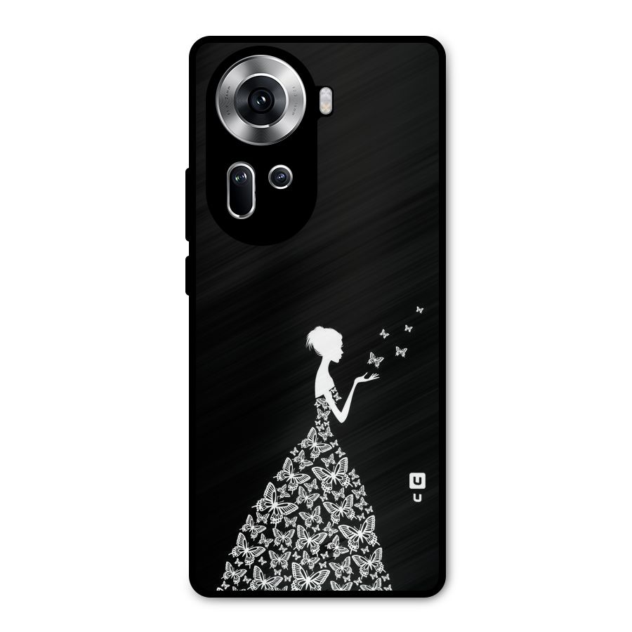 Butterfly Dress Metal Back Case for Oppo Reno11 5G