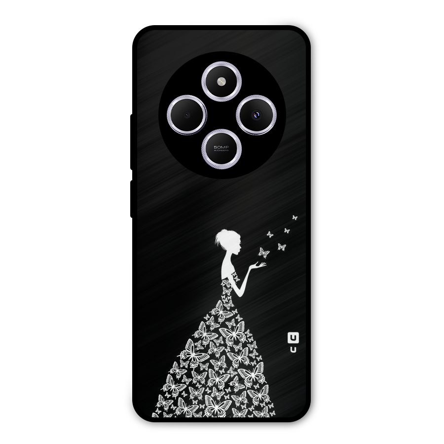 Butterfly Dress Metal Back Case for Poco C75 5G