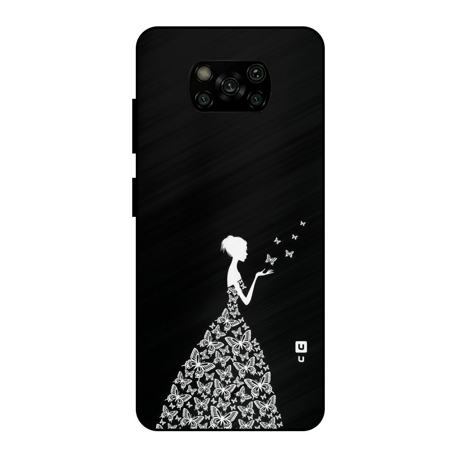 Butterfly Dress Metal Back Case for Poco X3