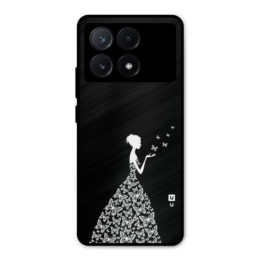 Butterfly Dress Metal Back Case for Poco X6 Pro