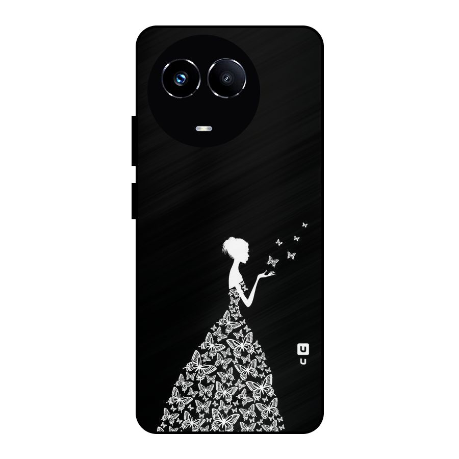 Butterfly Dress Metal Back Case for Realme 11X