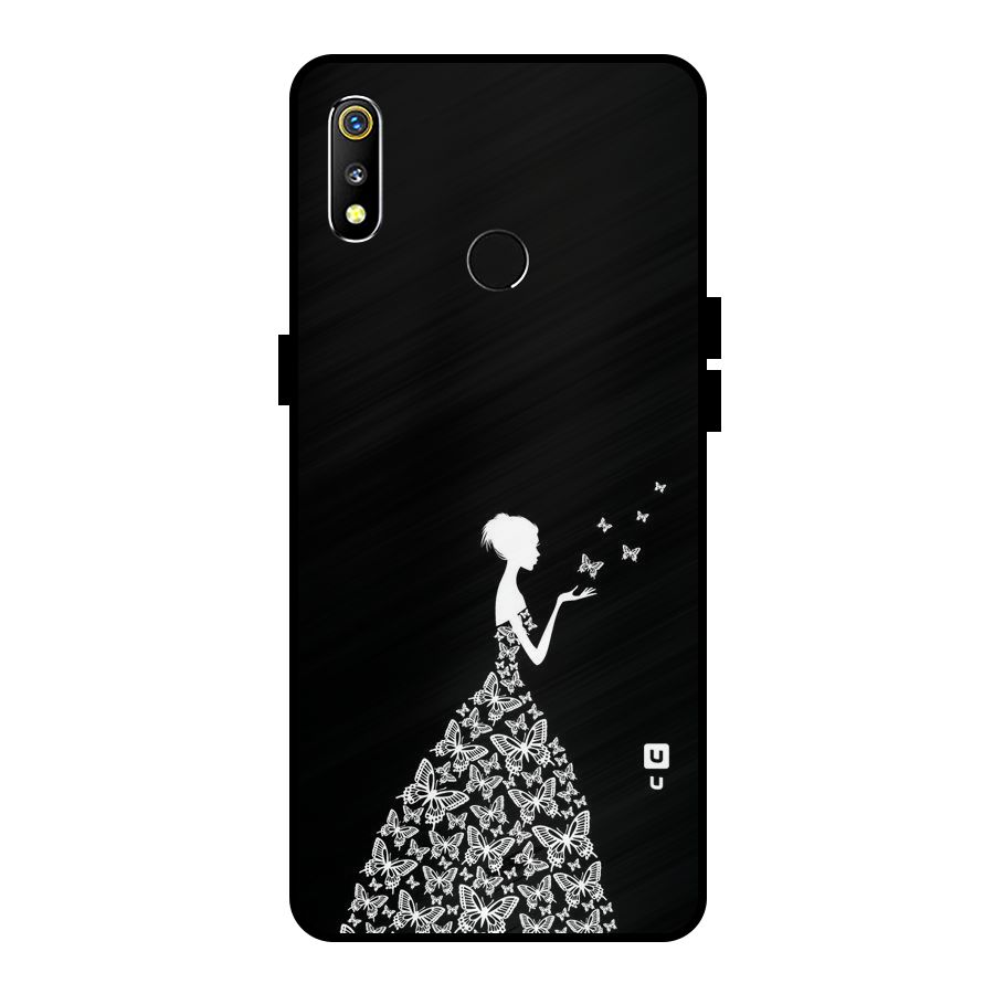 Butterfly Dress Metal Back Case for Realme 3i