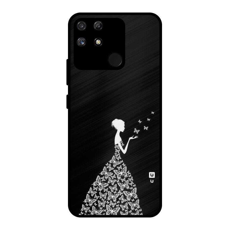 Butterfly Dress Metal Back Case for Realme Narzo 50A