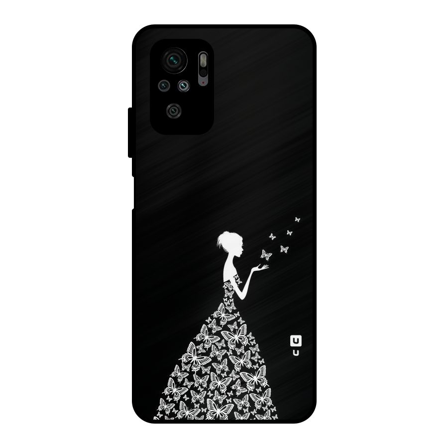 Butterfly Dress Metal Back Case for Redmi Note 10S