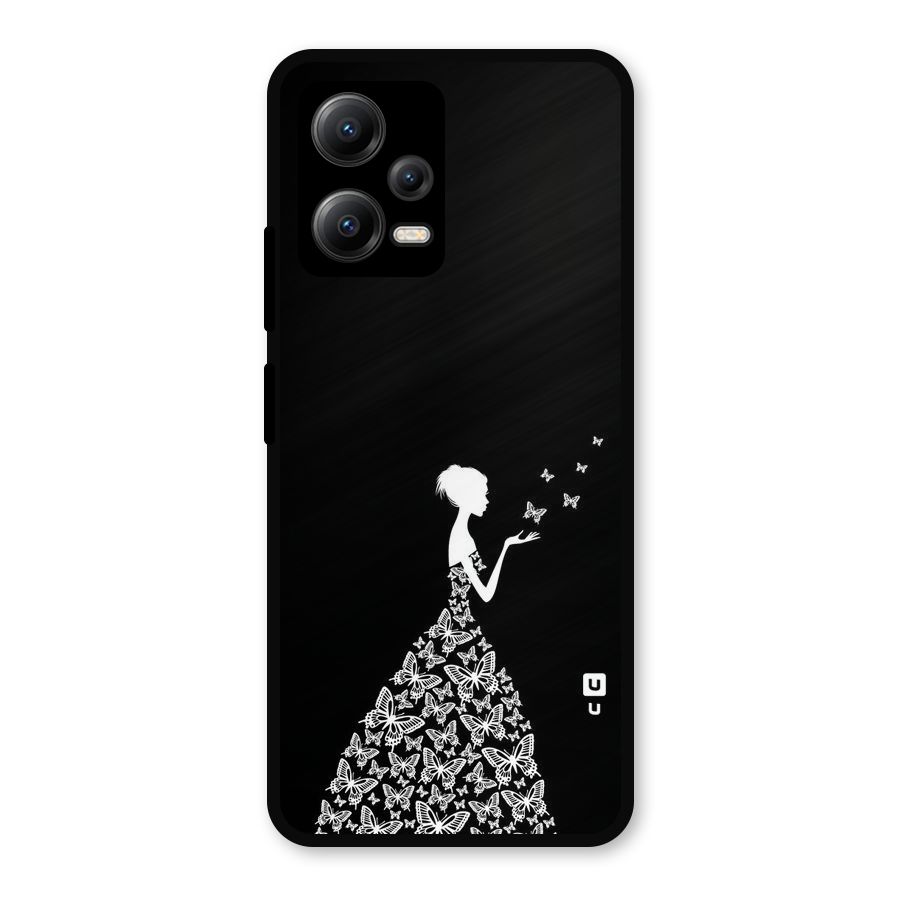 Butterfly Dress Metal Back Case for Redmi Note 12 5G