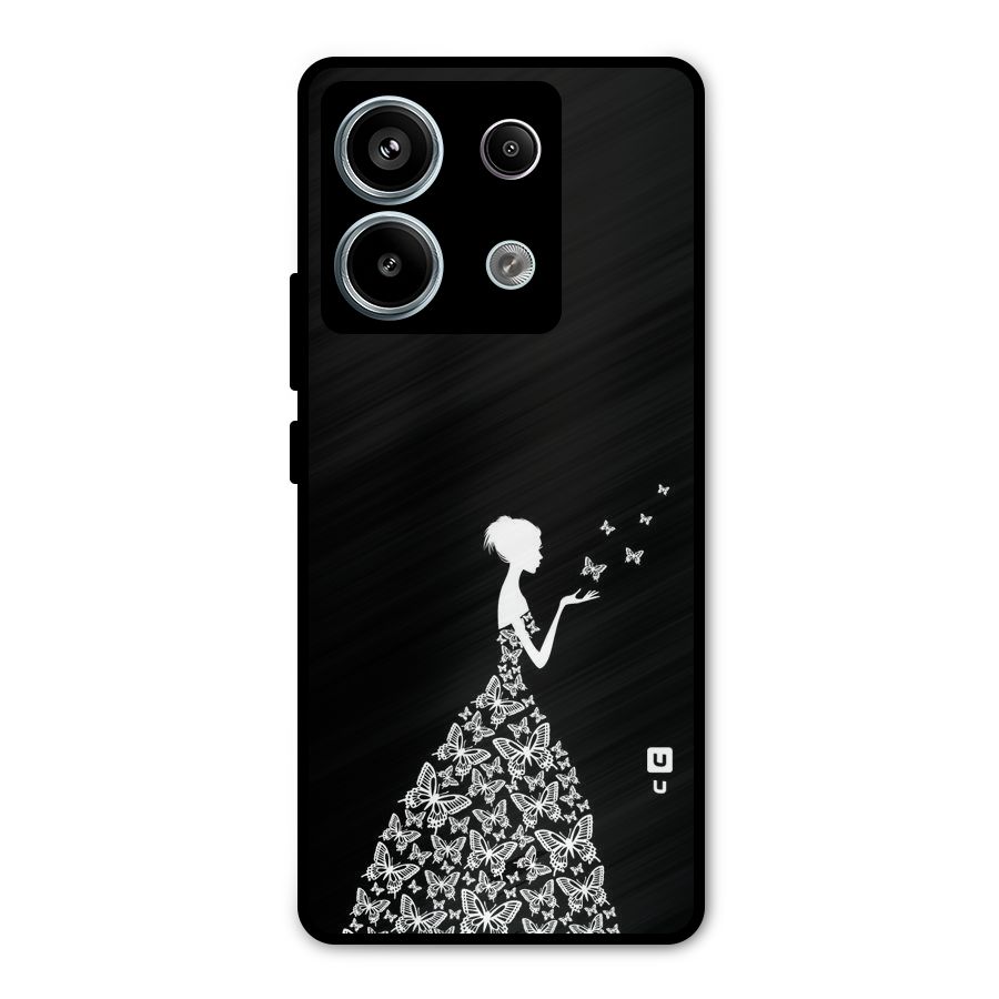Butterfly Dress Metal Back Case for Redmi Note 13 Pro 5G