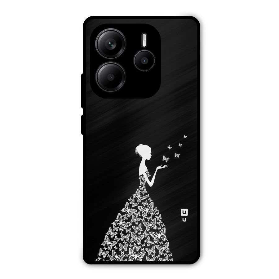 Butterfly Dress Metal Back Case for Redmi Note 14 5G