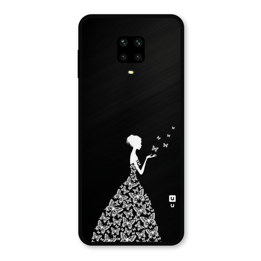 Butterfly Dress Metal Back Case for Redmi Note 9 Pro