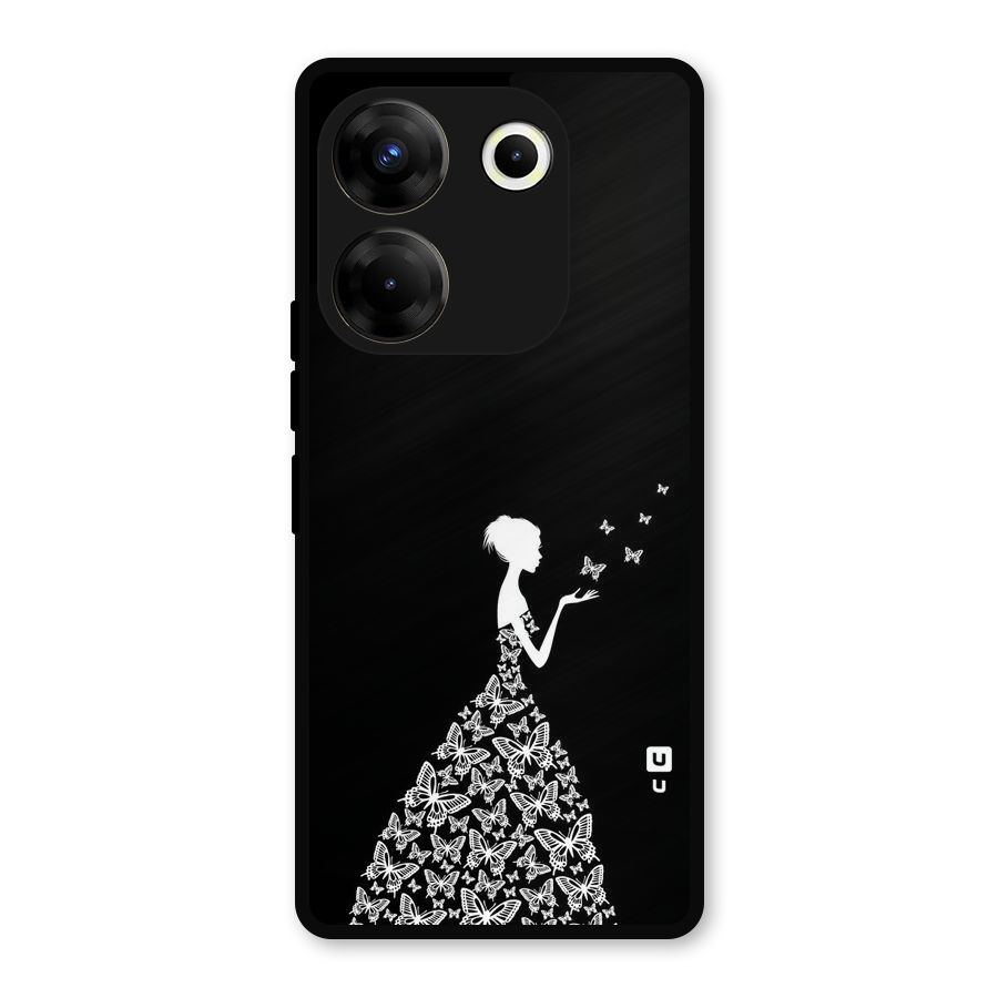 Butterfly Dress Metal Back Case for Tecno Camon 20