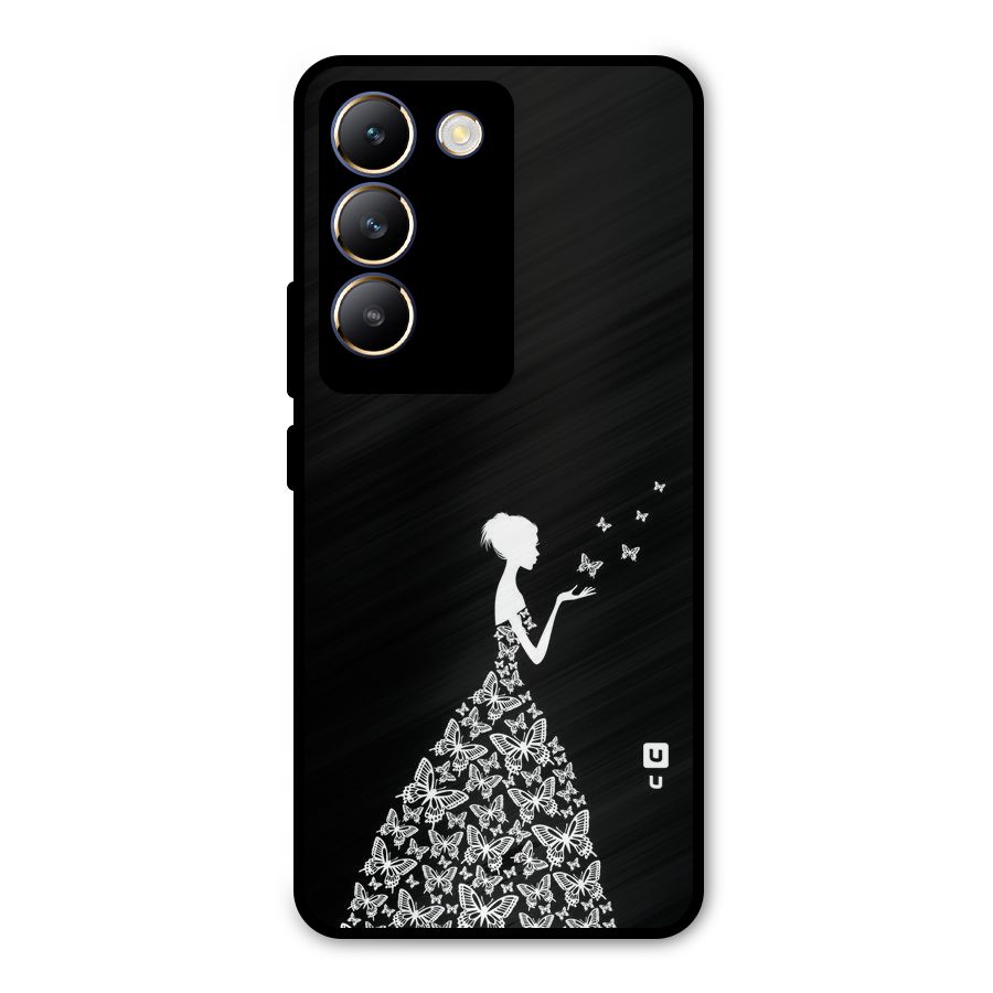 Butterfly Dress Metal Back Case for Vivo T3 5G