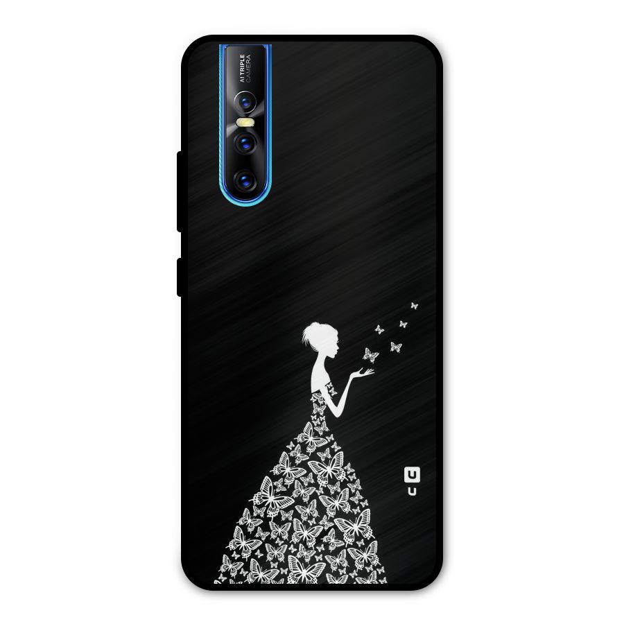 Butterfly Dress Metal Back Case for Vivo V15 Pro