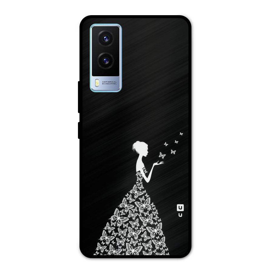 Butterfly Dress Metal Back Case for Vivo V21e 5G