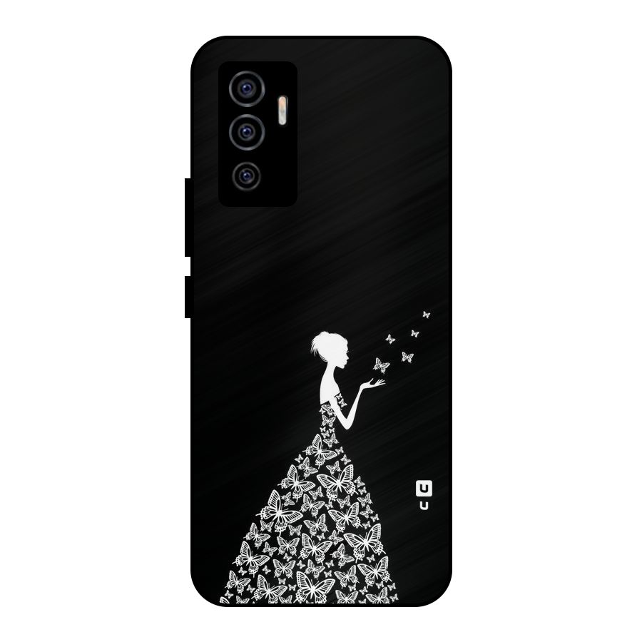 Butterfly Dress Metal Back Case for Vivo V23e