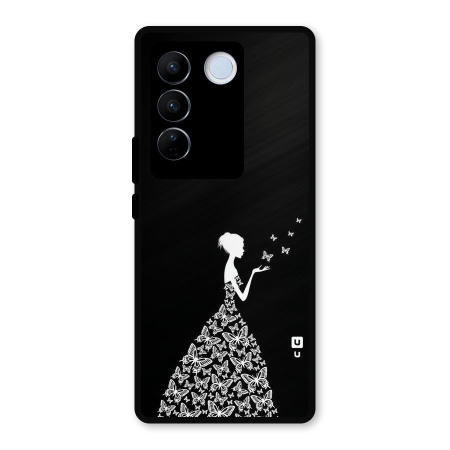 Butterfly Dress Metal Back Case for Vivo V27