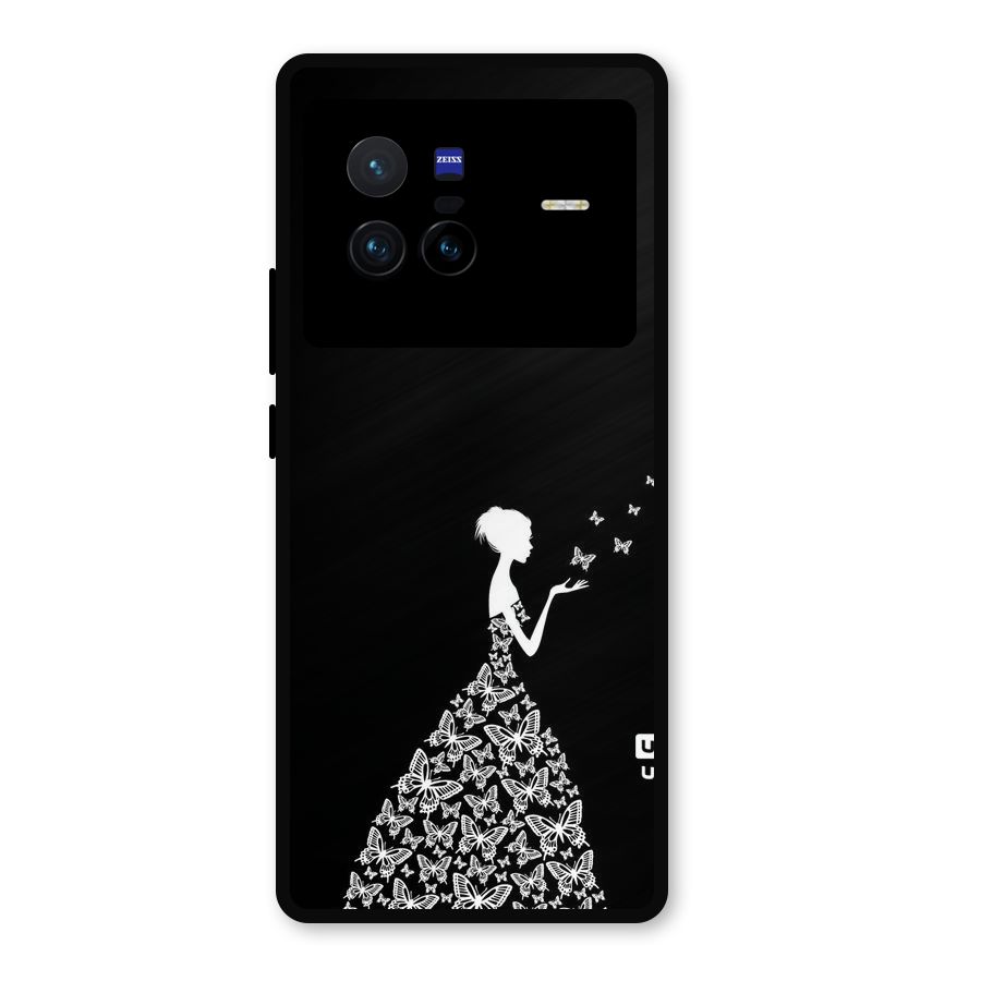 Butterfly Dress Metal Back Case for Vivo X80