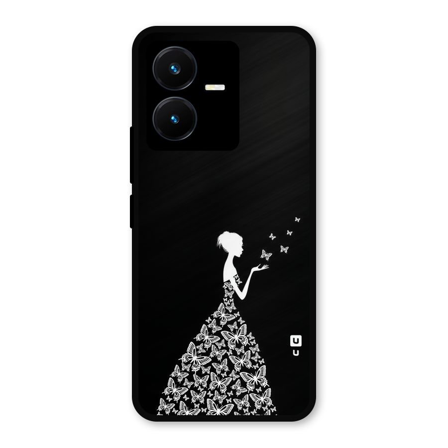 Butterfly Dress Metal Back Case for Vivo Y22