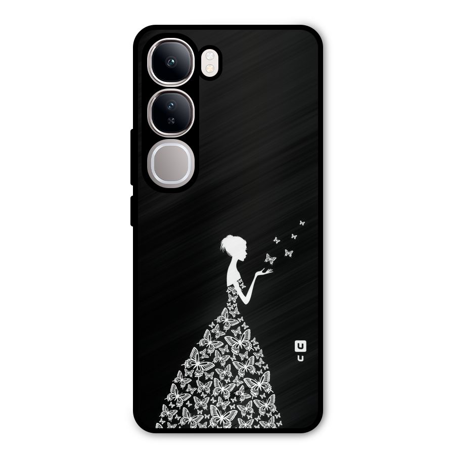Butterfly Dress Metal Back Case for Vivo Y300