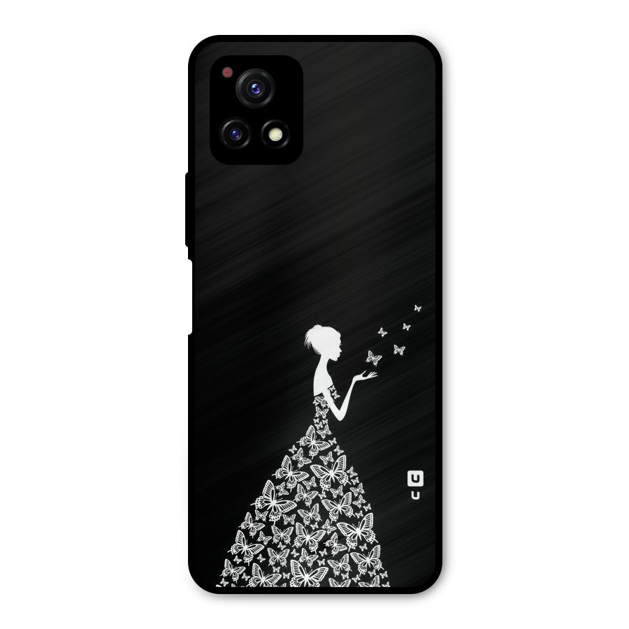 Butterfly Dress Metal Back Case for Vivo Y72 5G